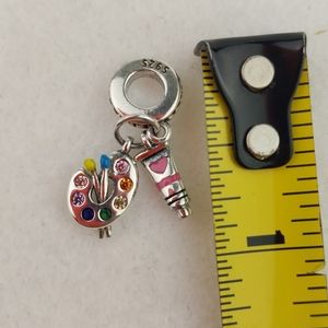 Sterling Silver Charm S925 Dangle Painter Artist Paint Nobelty